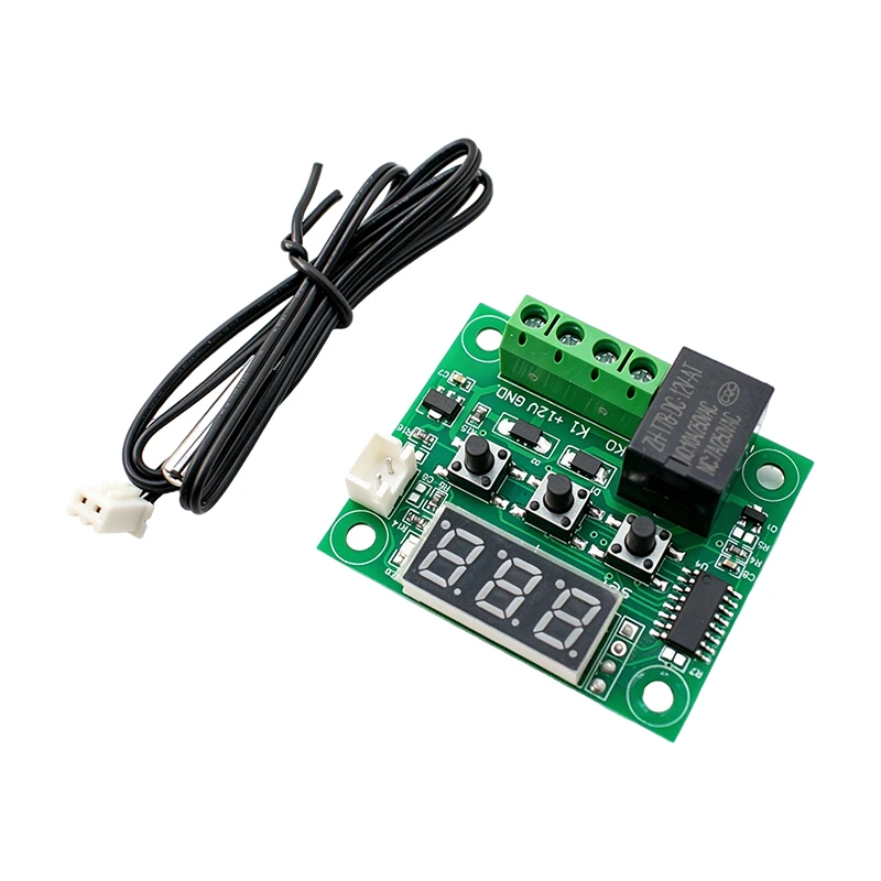 W1209 Niebieskie/czerwone światło DC 12V ciepło chłodna temperatura termostat przełącznik kontroli temperatury regulator temperaturyNTC 0.5 1 2 3M kabel — zdjęcie produktu 3