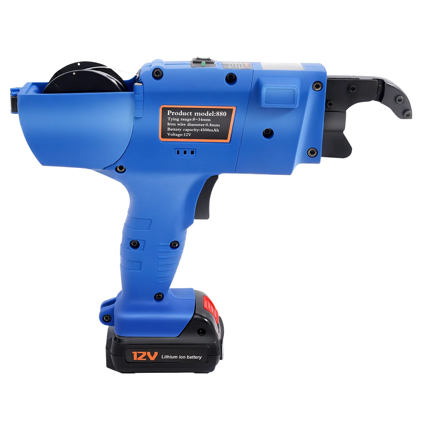 آلة ربط فولاذية ذات مسدس حديد التسليح الأوتوماتيكي، أداة ربط شريطية 8-34 مم مع إطلاق عقدة أوتوماتيكية بطاريتين ذات سعة كبيرة