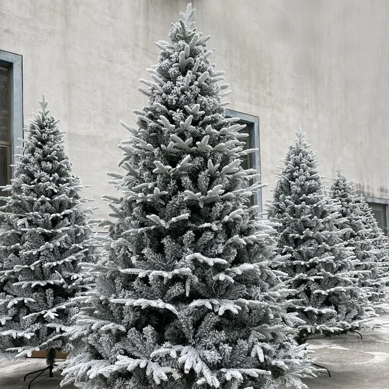 

Flocking Mixed with 7, 7.5 feet of the most realistic artificial snow Christmas tree