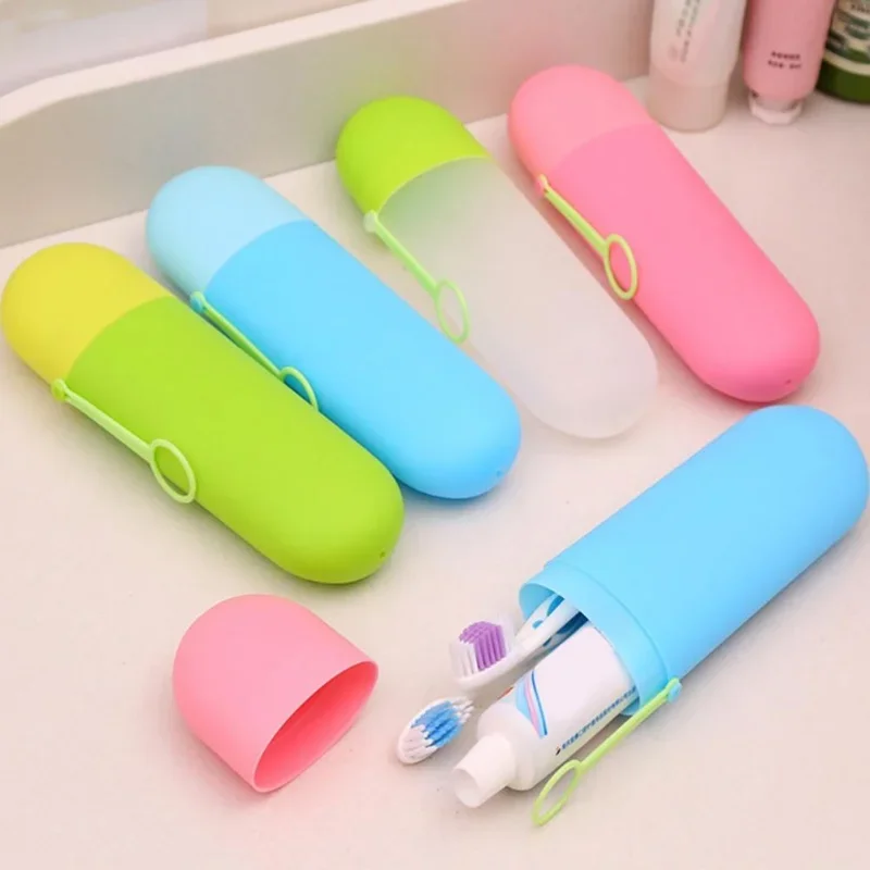 Travel Toothbrush Toothpaste Case Cover Holder Portable Hiking Camping Toothbrush Storage Box Wash Cup Cosmetic Capsule Case