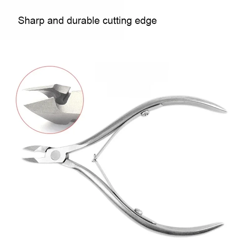 Stainless Steel Nail Clipper Cuticle Cutter Dead Skin Remover Clear Nail Art Tool Manicure Curved Tip Nail Scissors Beauty Salon