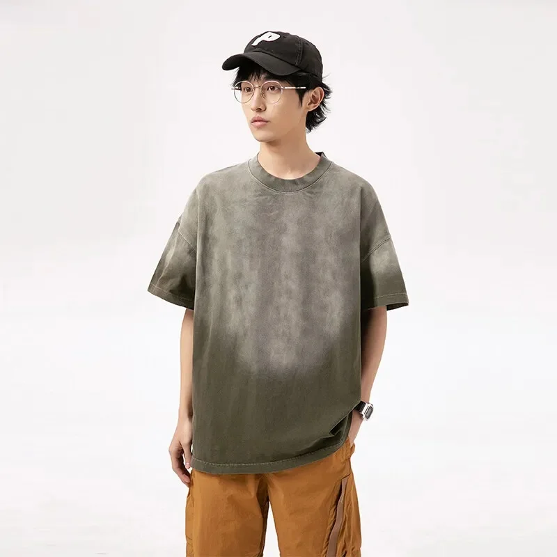 300g High Quality Cotton Tshirt Men Streetwear Fashion Hip Hop Oversize Loose Short Sleeve T-shirt Women Vintage T Shirt view 5