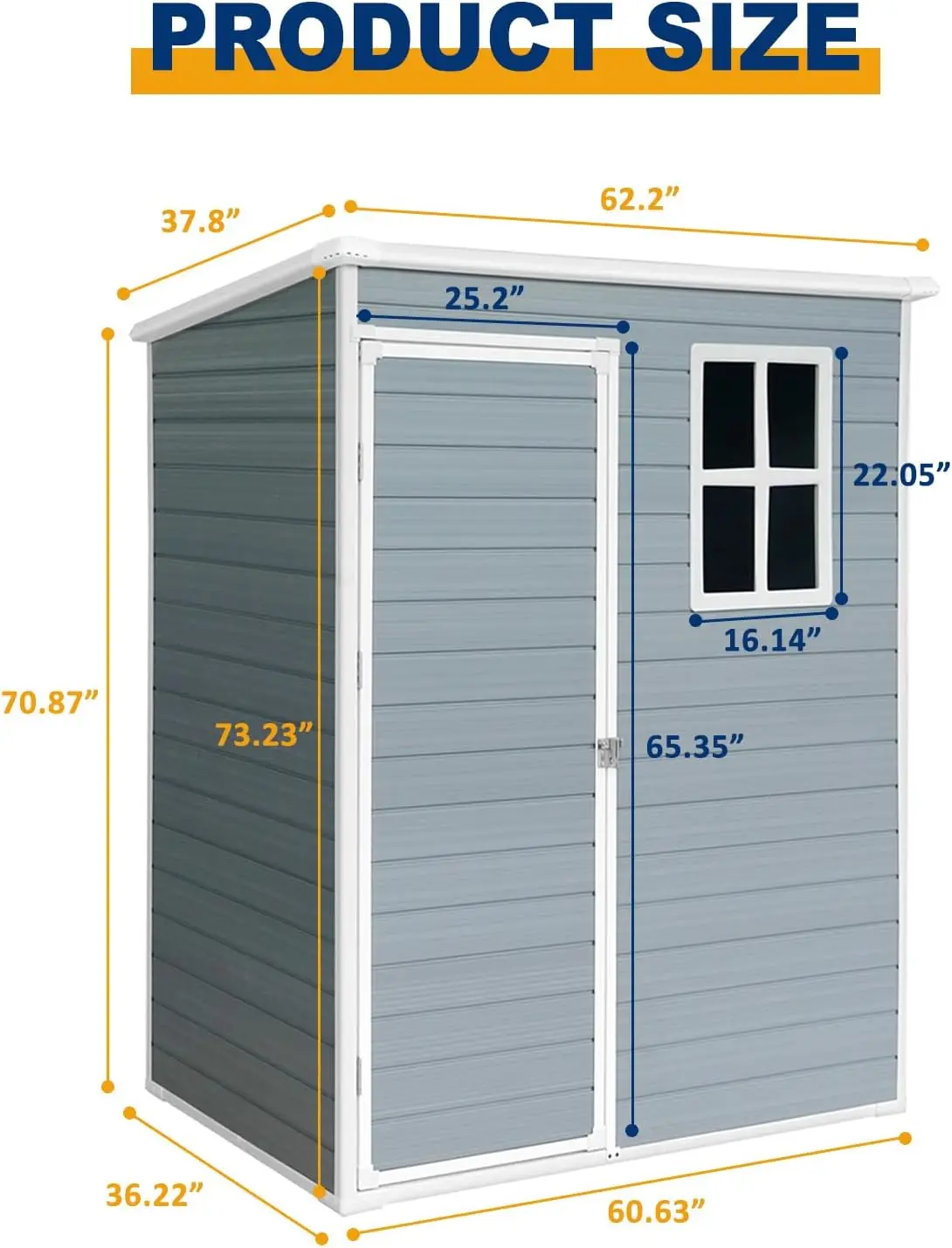 5X3 Ft Resin Storage Shed, With Padlock Storage Shed, Comes With Vents And Front Window Outdoor Shed, All-Season Waterproof