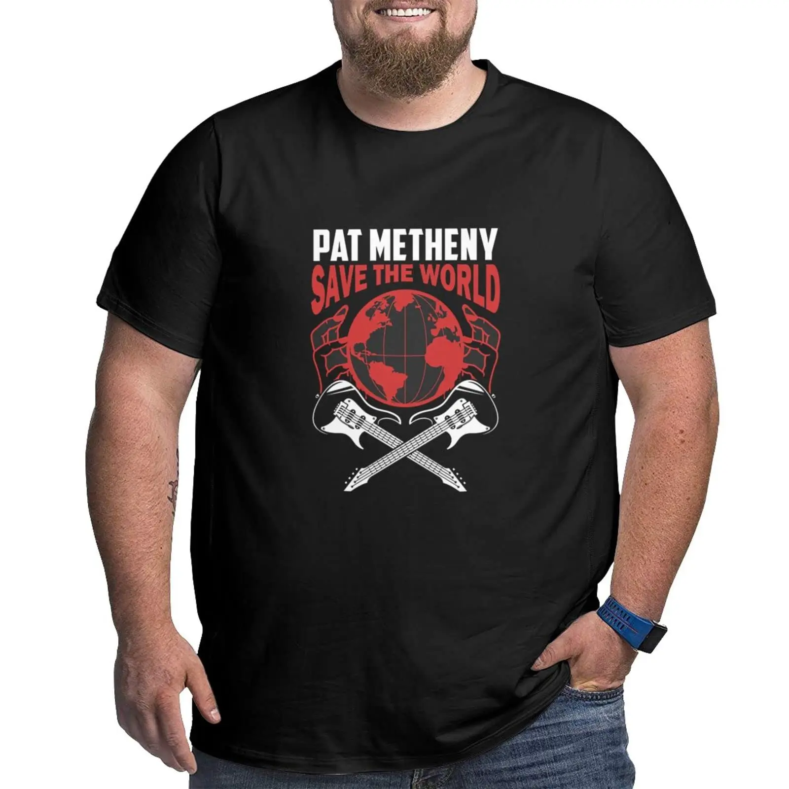 Pat Metheny Shirt Plus Size Men Short Sleeve T  Big Tall Summer Loose Breathable Graphic T-  cotton luxury brand