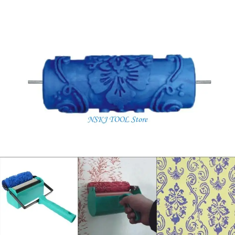

L8RC 5" Embossed Paint Roller Sleeve Wall Texture Stencil Brush Pattern Decor 025Y