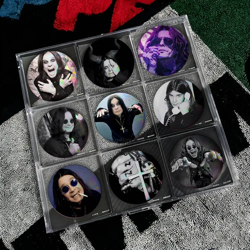 

O-Ozzy Osbourne Laser reflective round badges pins bag clothing decorations collectibles gifts for friends