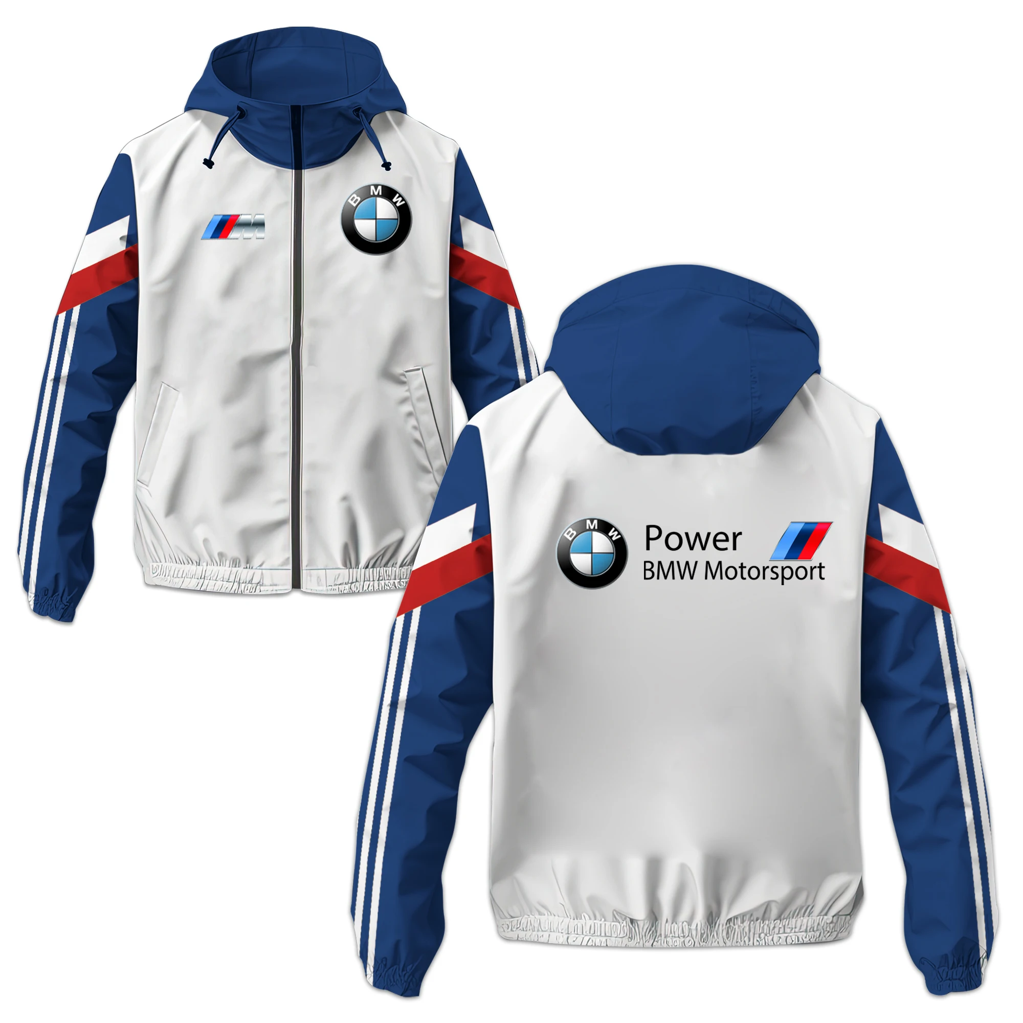 Spring New Couple BMW Logo Motorcycle Jacket For Men Casual Loose Plus Size BMW Jacket Top For Men With Hooded Hoodie Full Zip