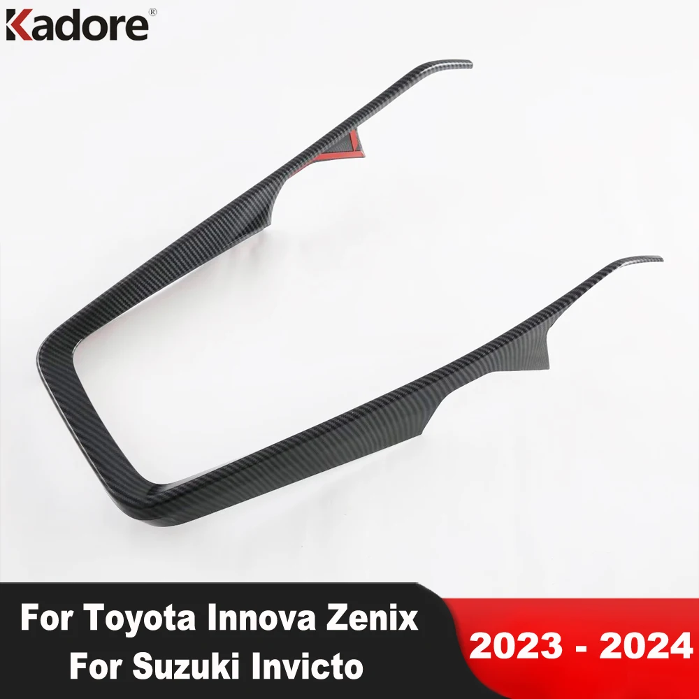 For Toyota Innova Zenix For Suzuki Invicto 2023 2024 Carbon Fiber Car Center Console Gear Shift Box Frame Cover Trim Accessories