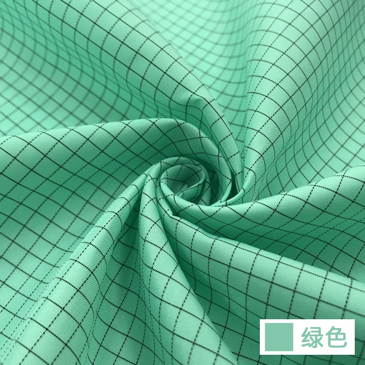 Antistatische kledingstoffen Apparatuur ESD Polyester Stofvrije stof Werkkledingstof 5 mm rasterkoolstof Geleidende stof van koolstofvezel