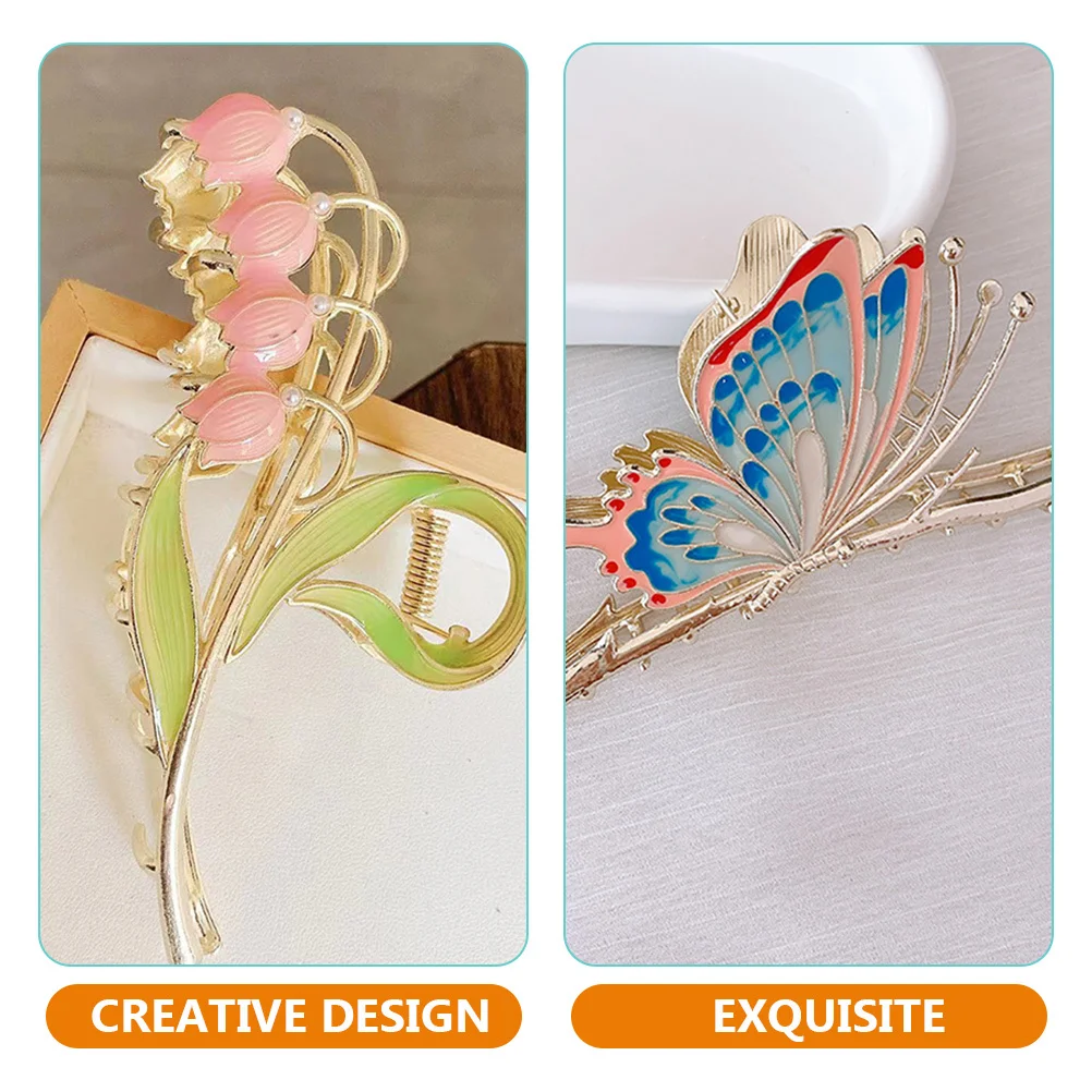 

3Pcs Exquisite Flower Claw Clip Set for Women Decorative Metal Hair Accessories Birthday Wedding Prom Gifts