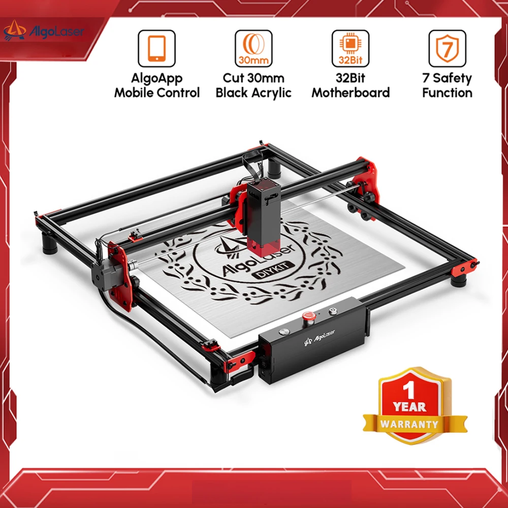 AlgoLaser DIY Kit 5W 10W Highly Customized Texts Logo Image Signage Wood Acrylic Laser Engraver with APP Windows and Mac OS