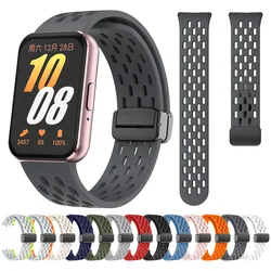 Magnetyczna klamra D sportowa opaska silikonowa do Samsung Galaxy Fit3 Fit3 SM-R390 pasek zamienny opaska na nadgarstek akcesoria do bransoletki