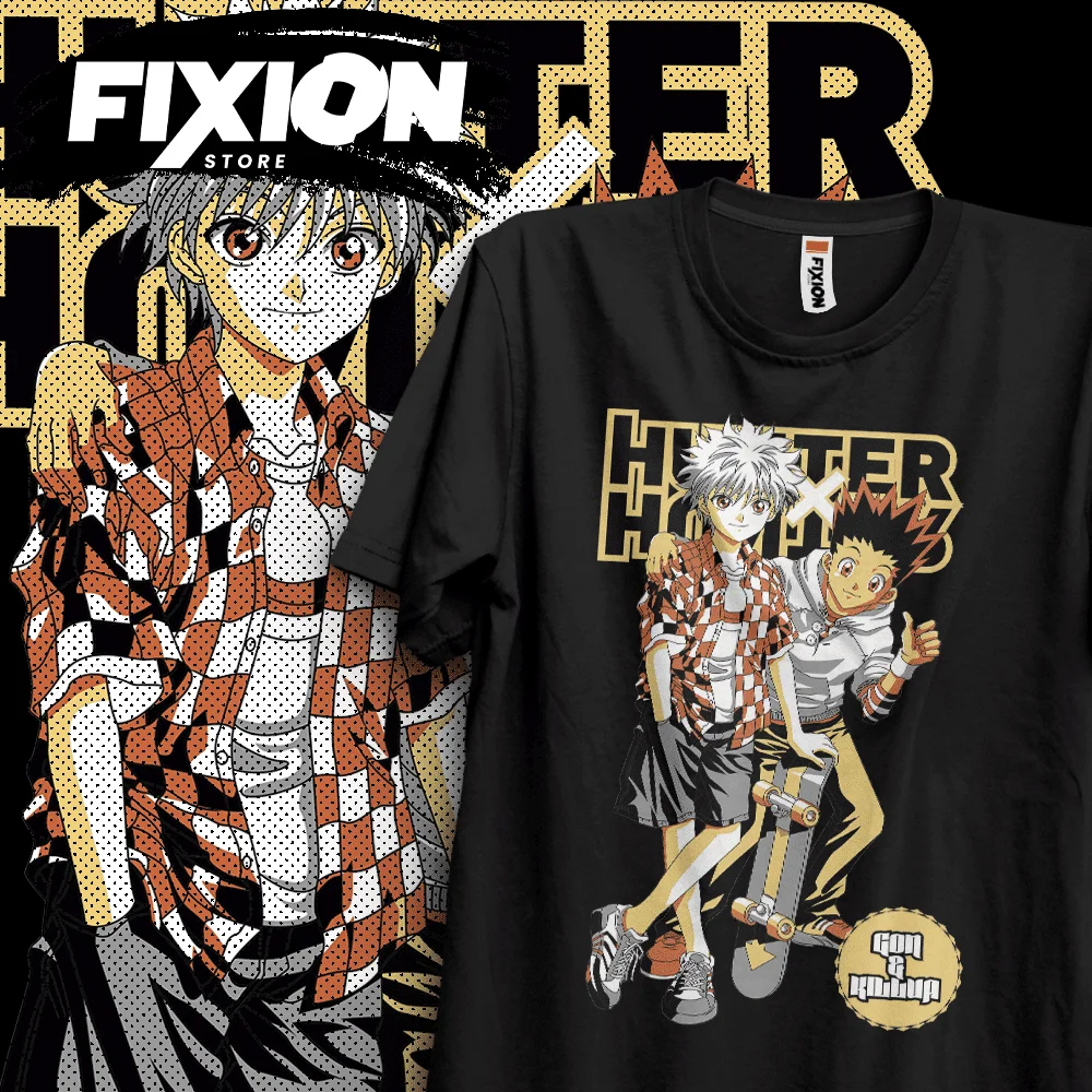 Camiseta de algodão para Anime Amante, Presente Manga para Anime Amante, Hunter x Hunter '99 - Gon y Killua