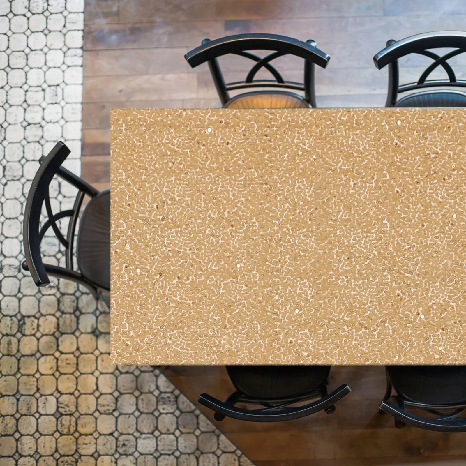 

Luxury Golden Sequin Table Runner 30x120inch Reflective Dining Table Cover for Wedding Events Parties Banquets Holiday Home