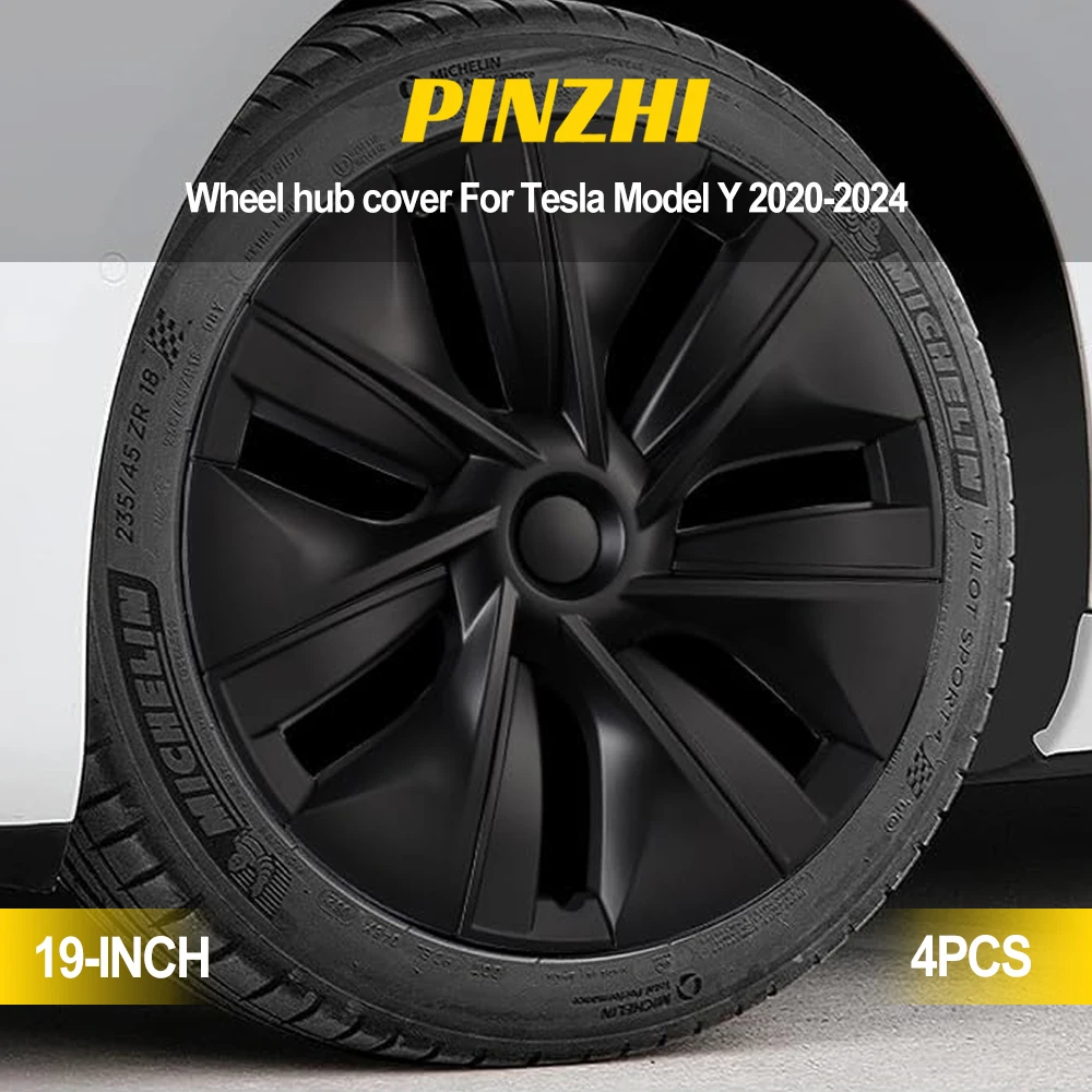 2020-2024 Copricerchi per auto fai-da-te, 19 pollici, copertura completa, in fibra di carbonio, accessori decorativi per auto, per Tesla Model Y