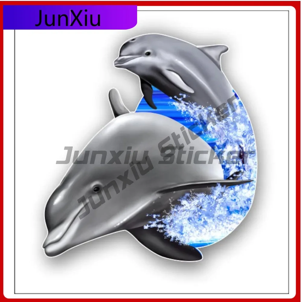 

Dolphins Jumping Sticker Waterproof Exterior Accessories Cover Scratches Decoration Decal For Suv Camper Windshield Bumper Truck