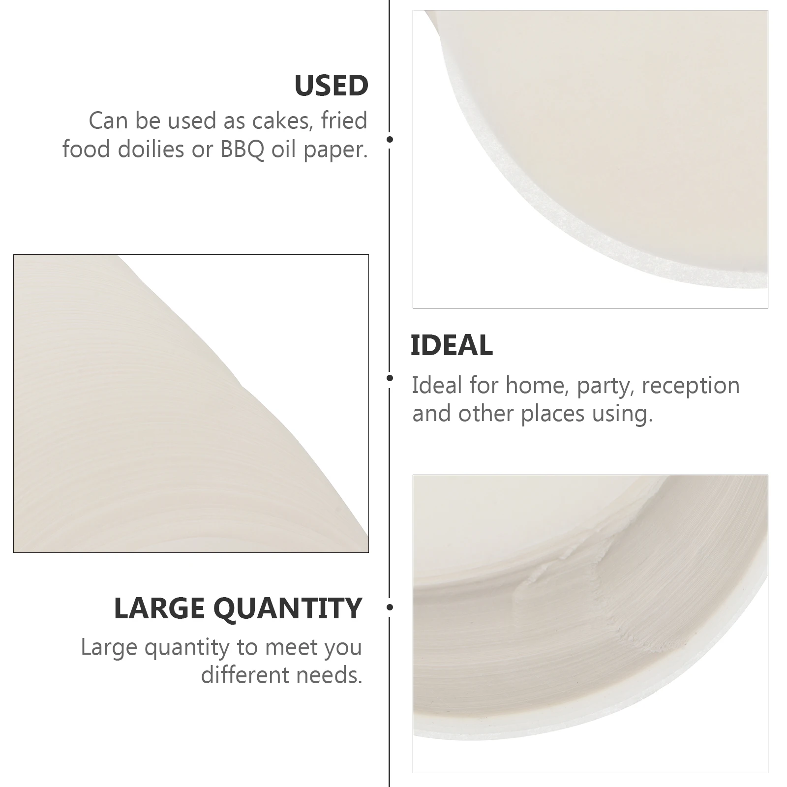 

500pcs Round Baking Paper Circle Food Non-Stick Premium Cake Bbq Oil Paper For Home Party Reception Disposable Doilies