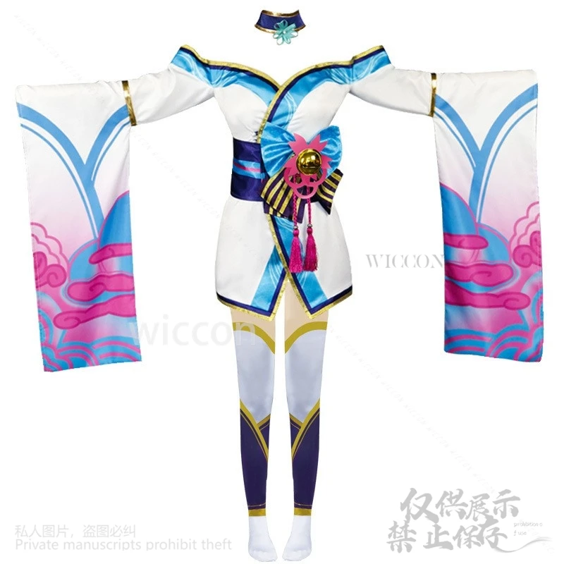 Anime Cosplay Ahri Kostüm Spiel League Of Legends LOL Spirit Blossom Lolita Kleid Perücken Earwear Cos Für Mädchen Frau Angepasst