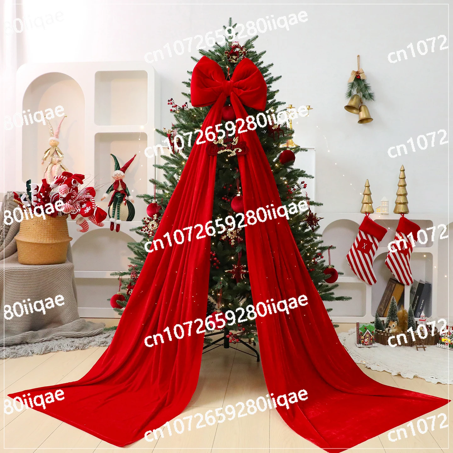 

Рождественская елка, красный бант со светом, большое дерево Ins, набор имитаций ветра, ручная работа, сделай сам, рождественское украшение, украшение