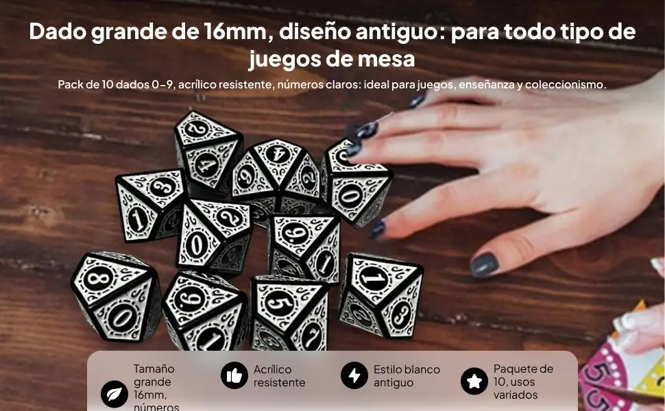 

3x 10Pcs Game Dices, Multi Sided Dices, Acrylic D10 Dices, Polyhedral Dices Set for Card Game