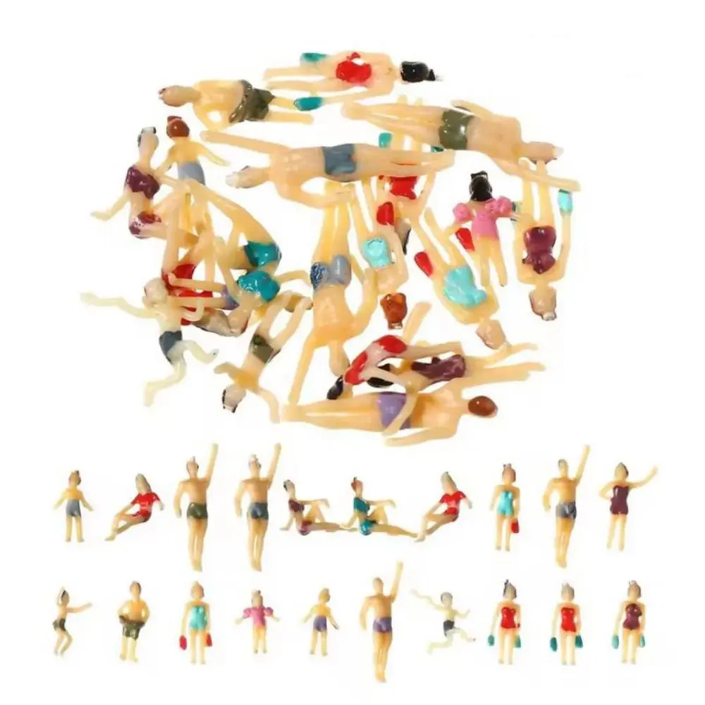 

10Pcs New Miniature Different Poses Colorful 1:100/1:150/1/200/1:75/1:50 Scale Swimming Figures Model Plastic Swimming People