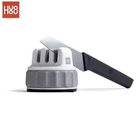 HuoHou Mini Knife Sharpener Fixable Sharpen Stone Trible Wheel Whetstone Super Suction Knife Sharpening Tool Grindstone