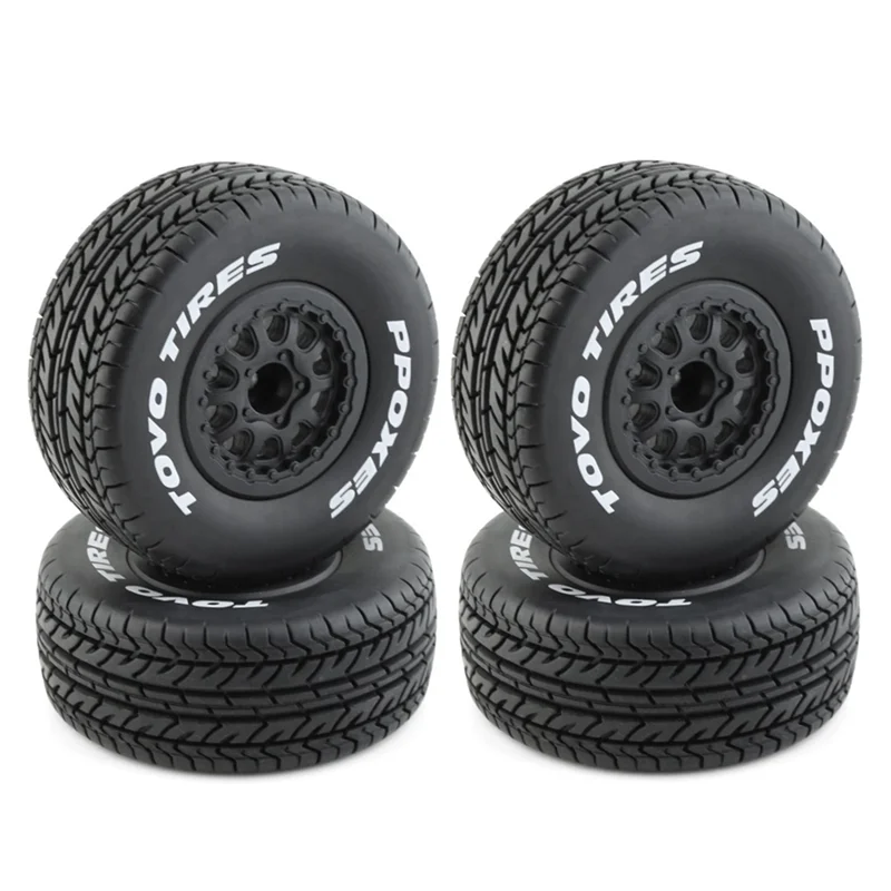 

8Pcs 112Mm 1/10 Short Course Truck Tire Tyres Wheel With 12Mm Hex For Traxxas Slash Arrma SENTON VKAR 10SC HPI RC Car