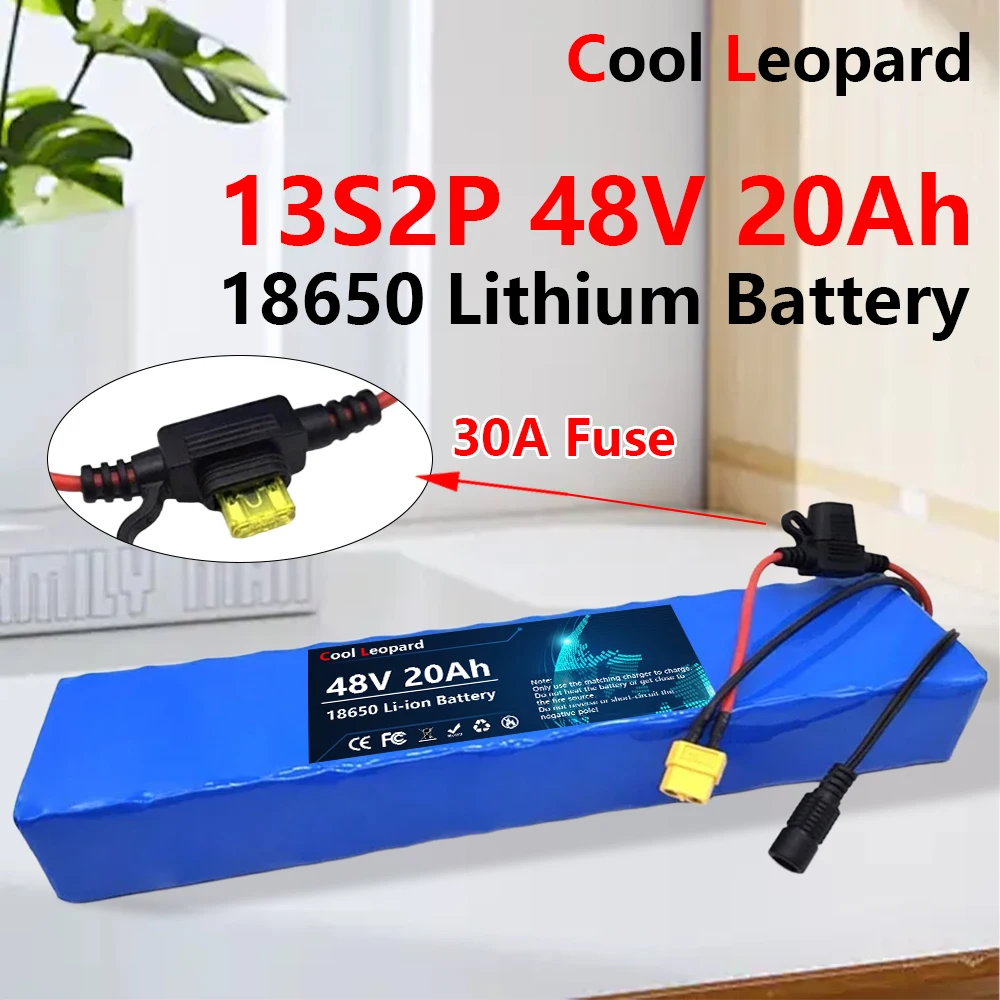 

48V 30Ah 18650 lithium ion Battery ,13S2P For Electric Scooter M365 2000W with Built-In BMS XT60+DC /T+DC Plug Belt Charger