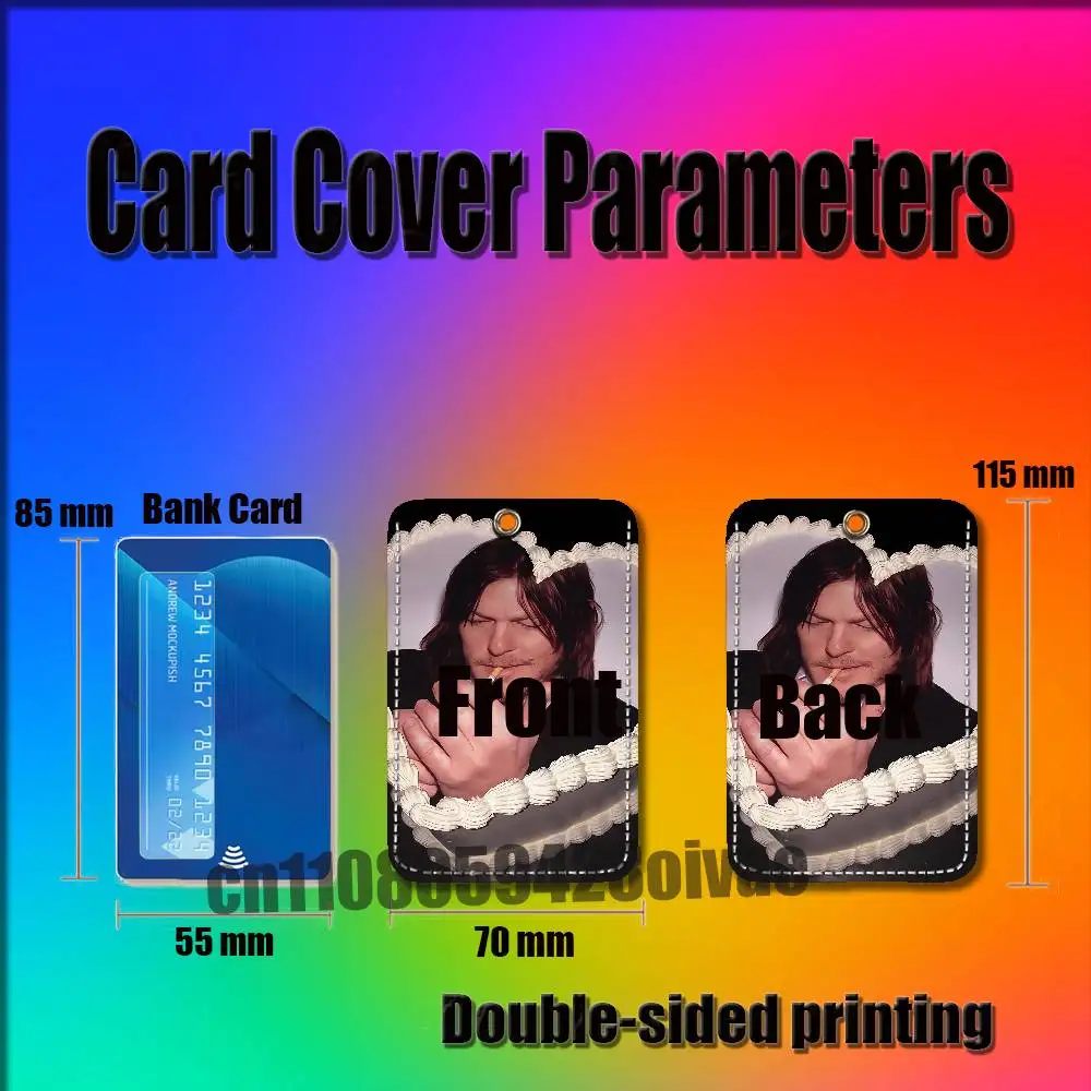 D-Daryl Dixon For ID Clips Credit Bank Subway Card Holder Cover Sleeve Ornament  Leather Keychain