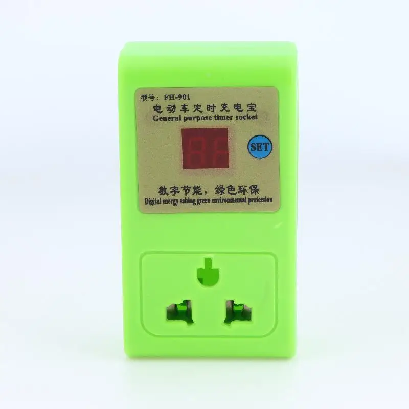 NEW E-bike Charging Timer Socket with Auto Shut Off Overcharge Protector Prevent Battery Damage for Electric Scooter Daily Use