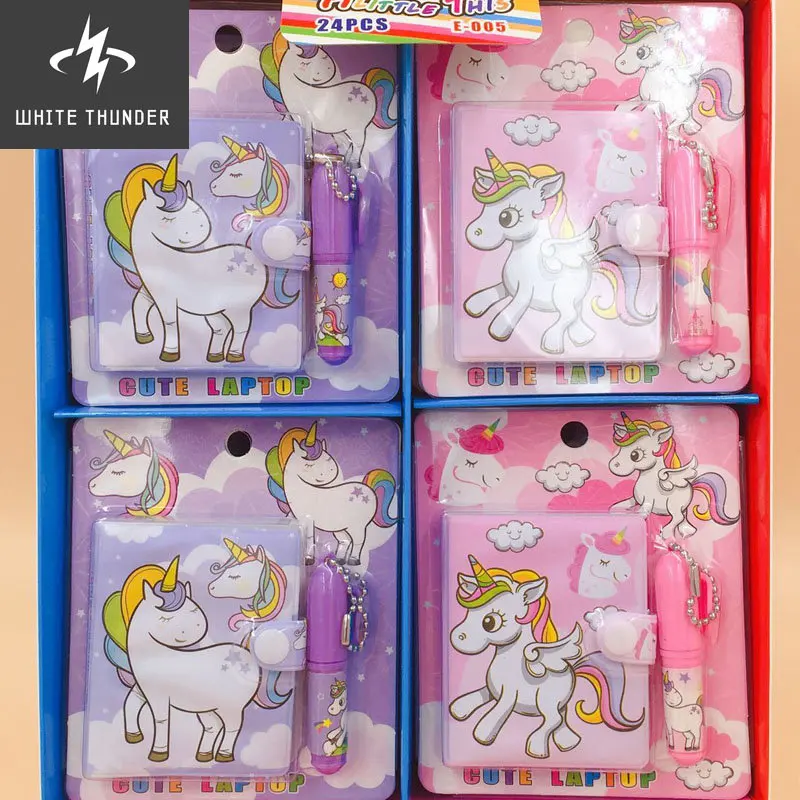 Kawaii Unicorn Set 1 Notebook+1 Ballpoint Pen Writing Diary Book Kids Gift Stationery Student Rewarding School Office Supply