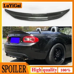 For MX5 NC NCEC Roster Miata EPA Type 3 Carbon Fiber Rear Spoiler Glossy Fibre Trunk Wing Lip(PRHT Hard Top Only)