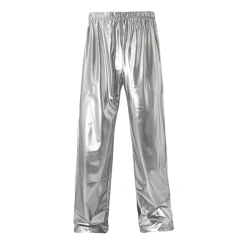 2024 N Metal Shiny Stage Performance Party Casual  Pants Men , Gold/Silver Multi Color Handsome Personality Fashion Sports Pants