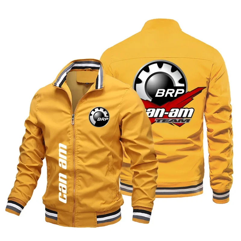 New Men\'s Coat Brp Can Am Logo Printed Jacket Ritsling Outdoor Sports Bisbol Motorcycle Racing Motor Windcheel