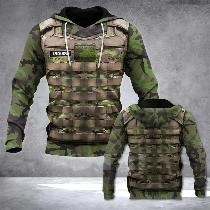 Men's Hoodie 3d Print Fore Camouflage Hoodis For Men Casual Soldier Uniform Oversized Sweatshirts Casual Street Pullovers Tops