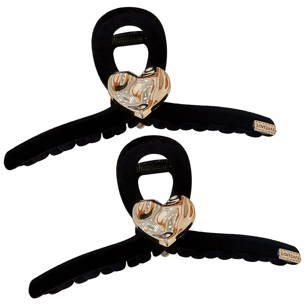 قطعتان من مشابك مخلب الشعر للنساء والفتيات، إكسسوارات تصميم قلب رقيق لتسريحات الشعر المتعددة ومشابك الشعر للمناسبات #3