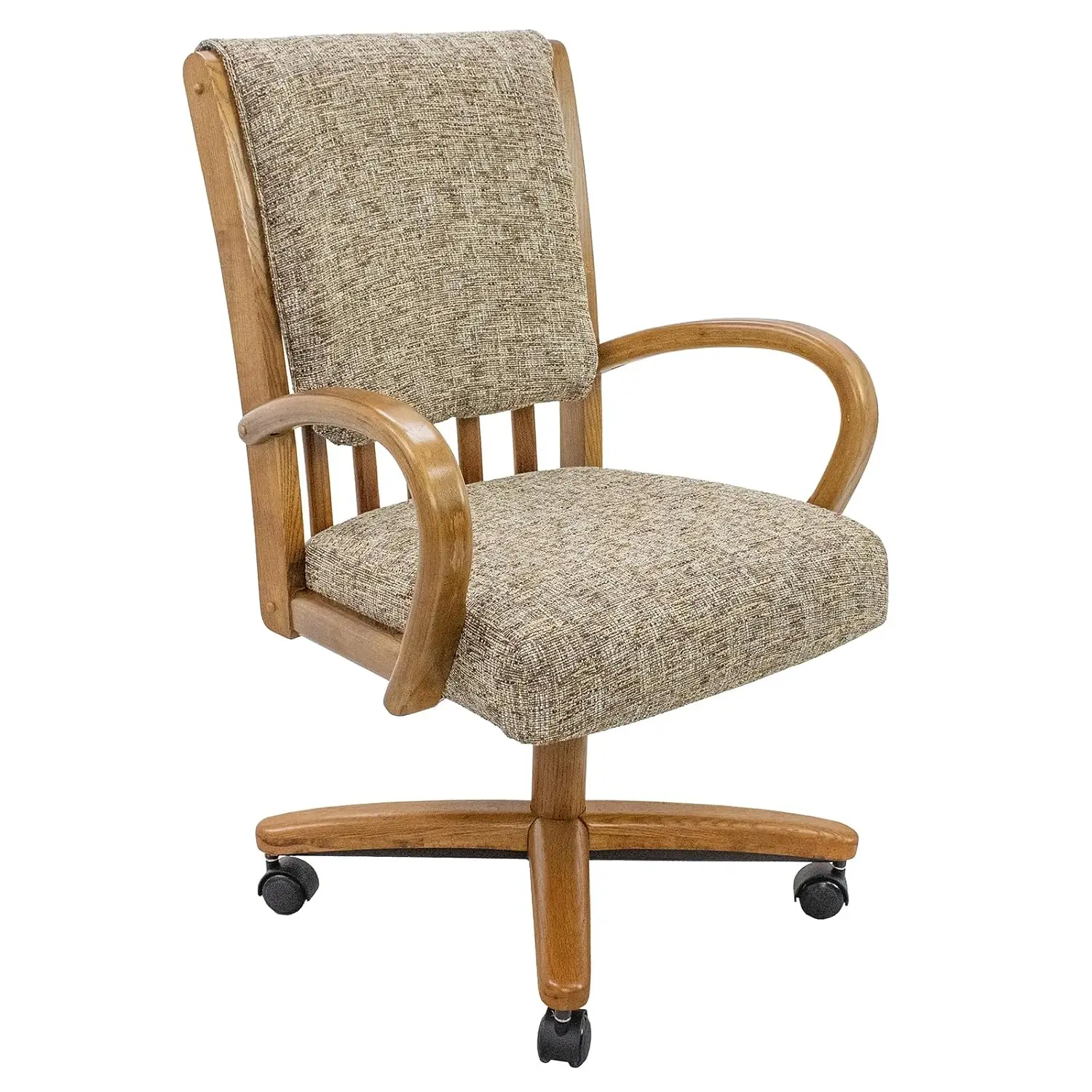 Swivel Tilt Caster Dining Chair Chestnut Earth Tone Kitchen Office, Customized