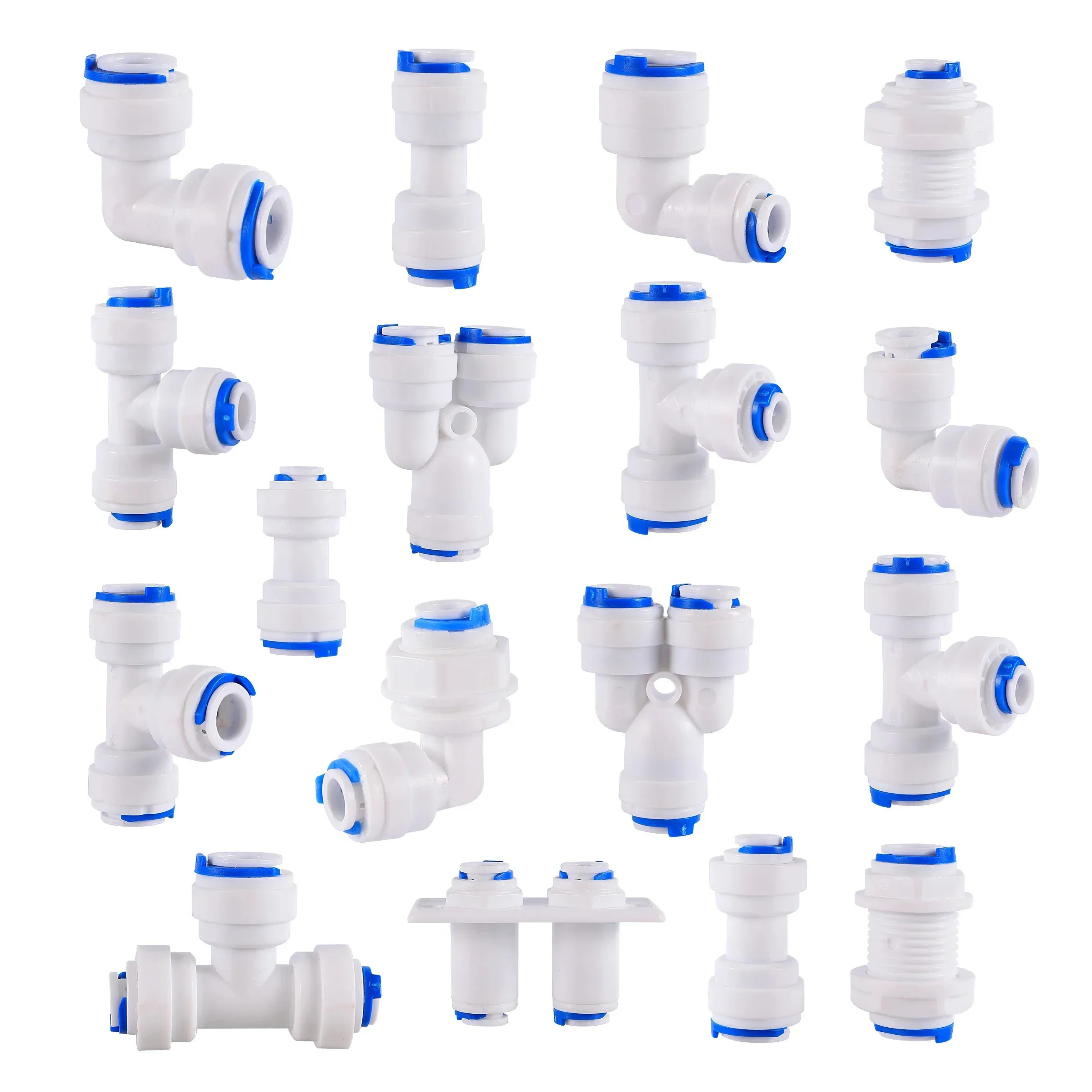 

Reverse Osmosis Quick Connector 1/4"3/8"OD Hose Tee Y Coupling 4 Way Equal Convert Elbow Straight RO Water Aquarium Pipe Fitting