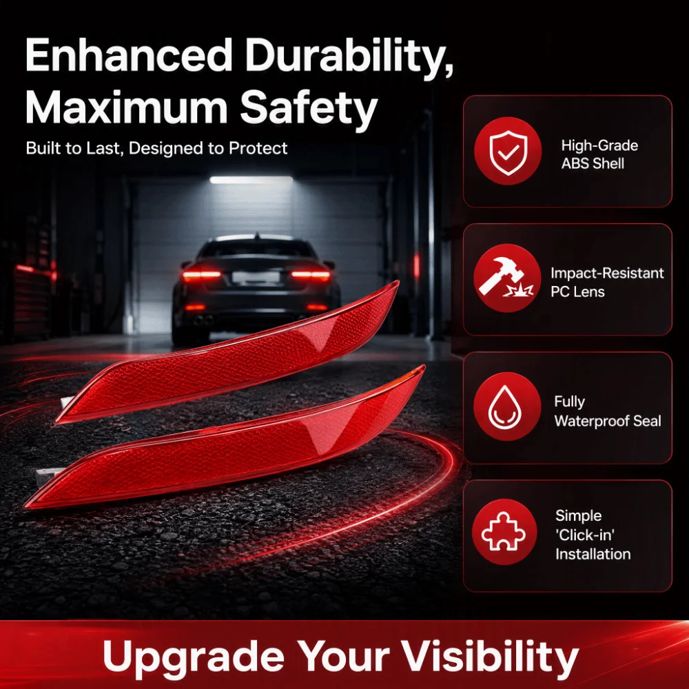 ABS Rear Bumper Reflector Red Bumper Marker Lamp for BMW 5 Series E60 / E61 / 520d / 520i / 523li / 525li / 530li 2003‑2007