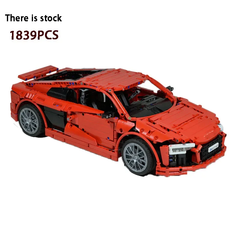 R8スーパーカービルディングブロックモデル,スポーツカーシリーズ,高ステッチ,大人と子供へのギフト,新しいMOC-4463