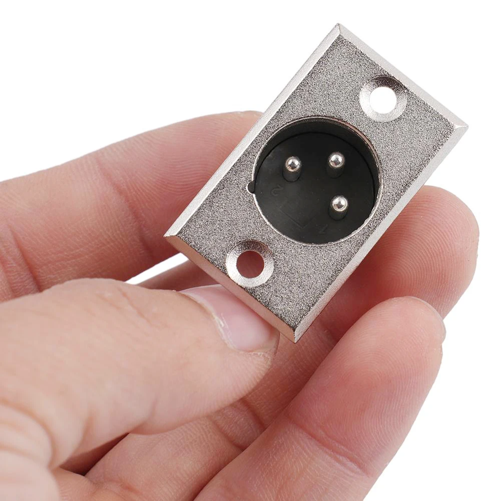 2Pcs 3 Pin XLR Male Female Socket Panel Mount Chassis Mic Jack Audio Connector For Patch Bay And Snake Cable Applications