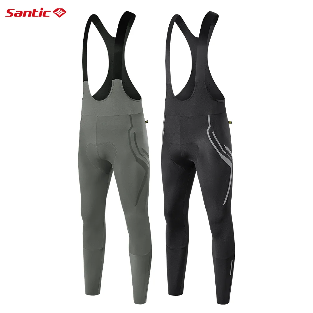 

Santic Men's Cycling Bib Pants Exhaust Moisture Absorbing Sponge Cushion Cycling Breathable Reflective Strap Pants TM25C04285