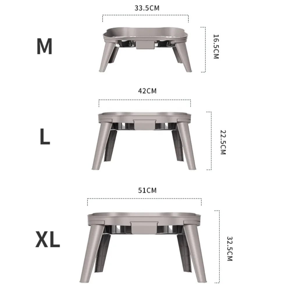 Elevated Elevated Dog Bowls, Raised Dog Bowl, 2 Stainless Steel Food Bowls, Stand Non-Slip, No Spill Dog Dish for Dogs and Cats