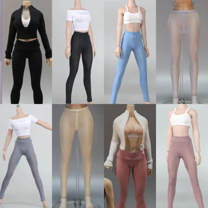 

In Stock 1/6 Scale Sport Yoga Suit Coat Vest Pants Set Female Clothes Model for 12'' Action Figures Body Doll Accessory