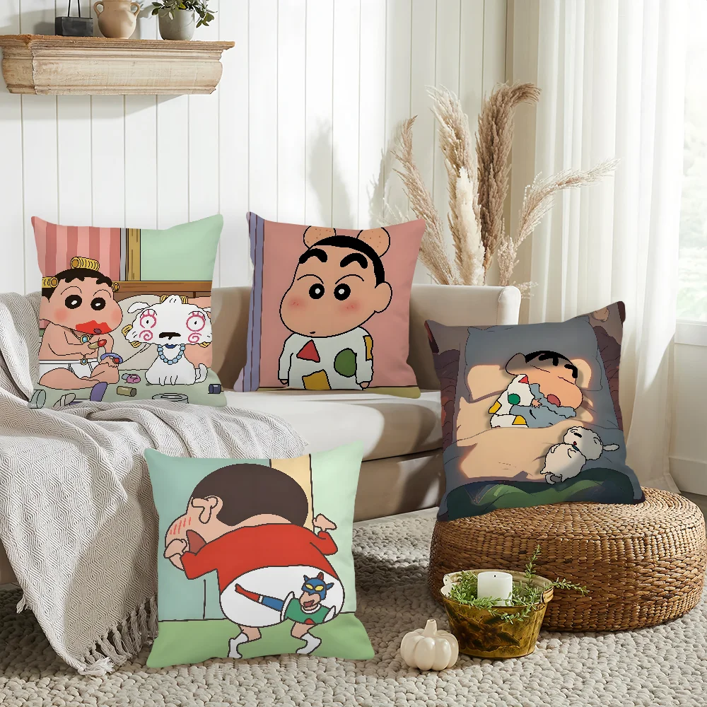 

C-Crayon Cartoon Funny S-Shin Cute C-chans Pillow Case Home Cushion Cover Suitable For Office Sofa Car Suitable For All Seasons
