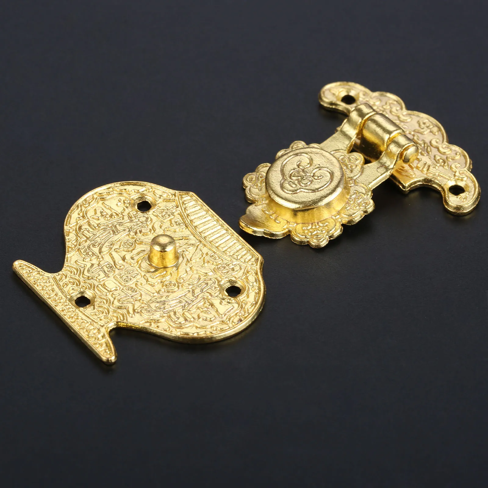 1pc Gold Box Latch Clasp 38*48mm/41*51mm Buckle Wooden Jewellery Box Vase  Hasp Pattern Latch Lock Decorative