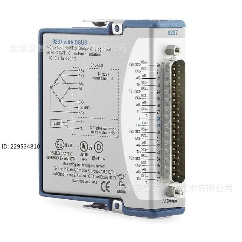 NI-9237 D-SUB 780264-01 4-Channel C Series Strain/Bridge Input Module