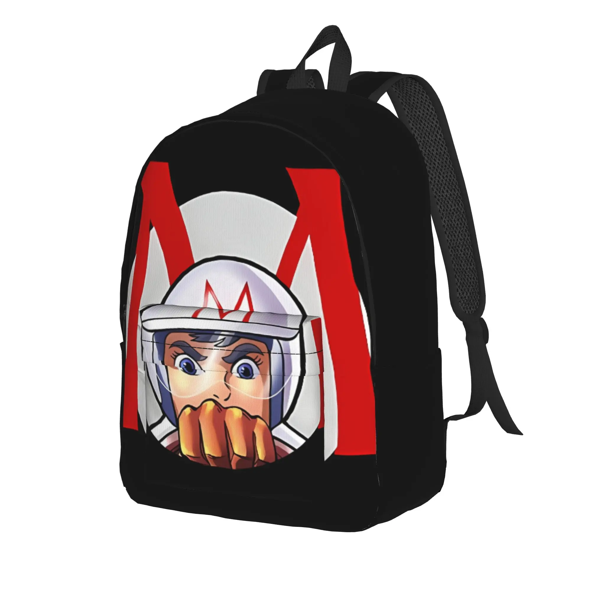 Back to School Season Multi-Function Classic Retro Race Car Knapsack Speed Racer High School Students Bookbag Backpack