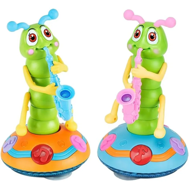 

Musical Dancing Saxophone Caterpillar Toy LED Flashlights Fun Electric Music Toy for Kids Perfect Gift for Learning Playtime