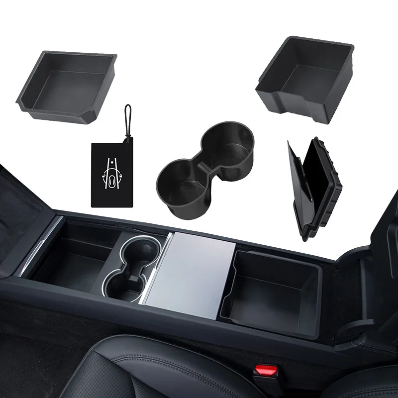 24/25/26 pour Tesla nouvelle Version modèle Y/3 boîte d'accoudoir de commande centrale boîte de rangement couvercle de clé Tesla stockage de fournitures intérieures de voiture